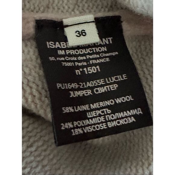 Isabel MARANT ETOILE Lucile wool-blend sweater pink women’s small 36 C - Picture 10 of 11
